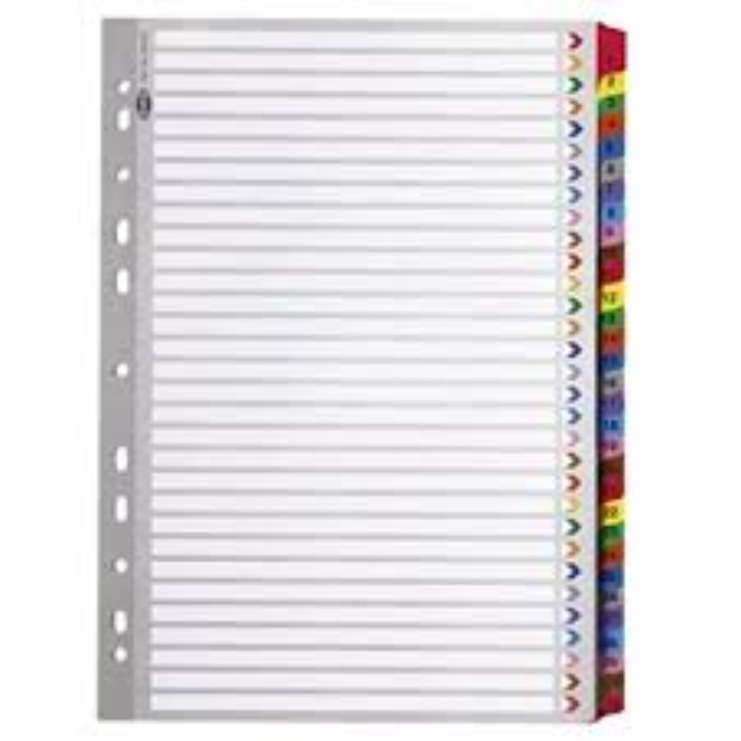 Clipp Plastic Grey Divider A4 1-5 Bx=50st CP-F29405